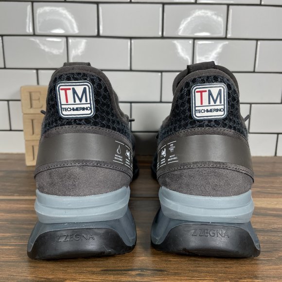 Z Zegna A-Maze Men's Size 10 Shoes Gray Black Techmerino Wool Vibram Sneaker - Picture 4 of 14